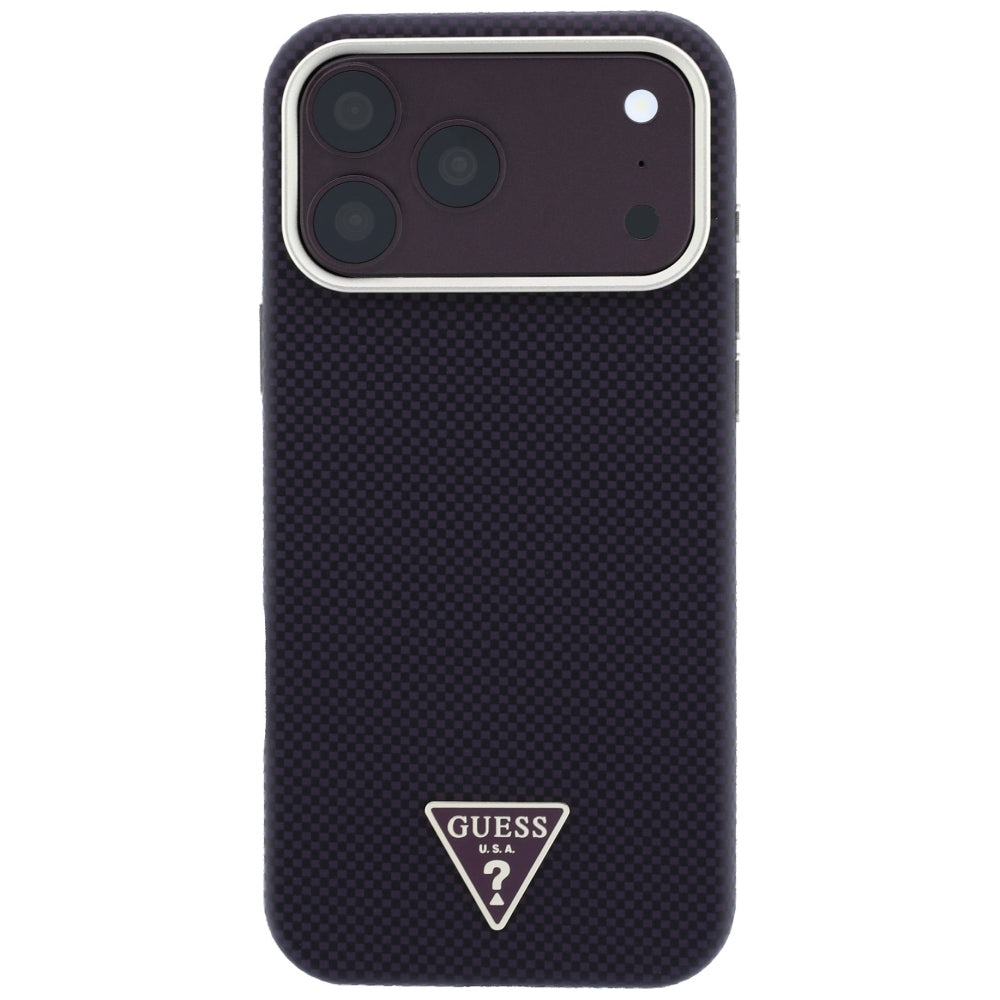 Guess iPhone 17 Pro Max/iPhone 18 Pro Max Cover Kevlar Triangle Logo Burgundy