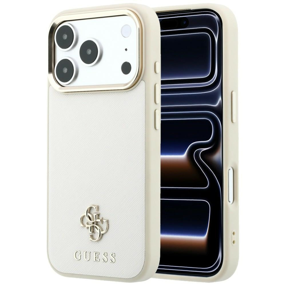 Guess iPhone 17 Pro Max/iPhone 18 Pro Max Cover Saffiano 4G Classic Logo Beige