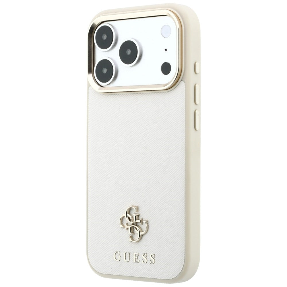 Guess iPhone 17 Pro Max/iPhone 18 Pro Max Cover Saffiano 4G Classic Logo Beige