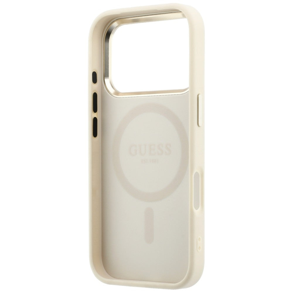 Guess iPhone 17 Pro Max/iPhone 18 Pro Max Cover Saffiano 4G Classic Logo Beige