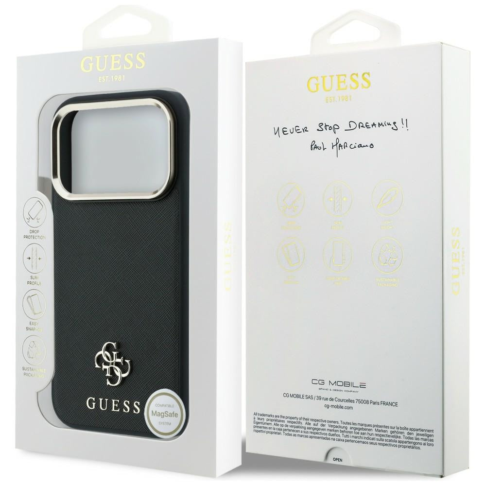 Guess iPhone 17 Pro Max/iPhone 18 Pro Max Cover Saffiano 4G Classic Logo Sort
