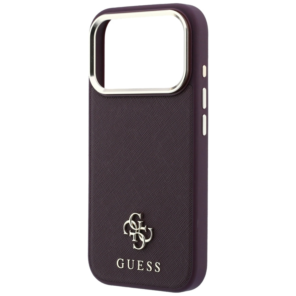 Guess iPhone 17 Pro/iPhone 18 Pro Cover Saffiano 4G Classic Logo Bourgogne
