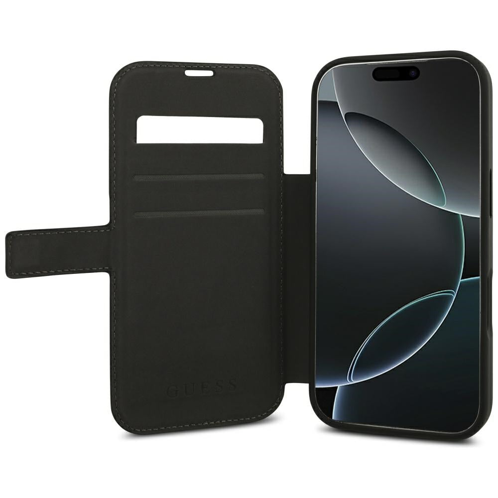 Guess iPhone 17 Pro/iPhone 18 Pro Etui Book 4G Metal Logo Sort