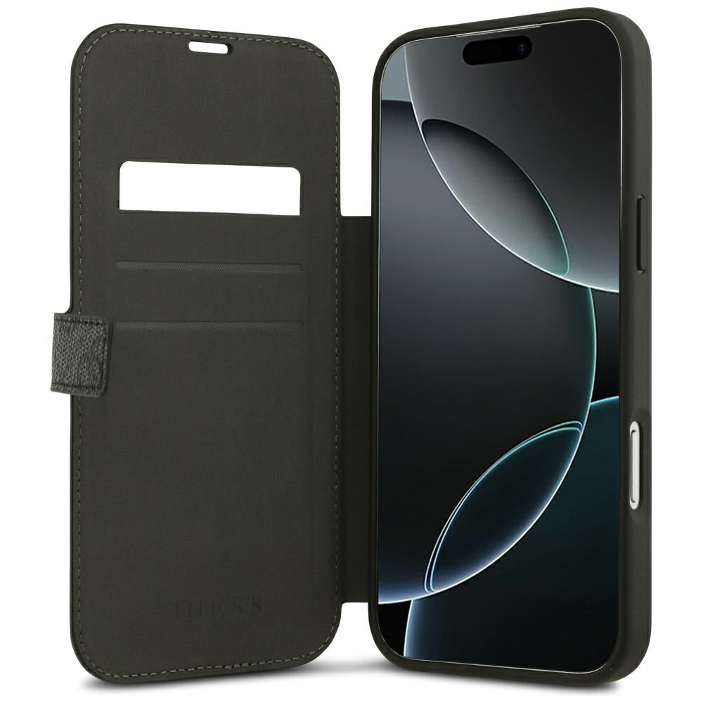Guess iPhone 17 Pro Max/iPhone 18 Pro Max Etui Book 4G Metal Logo Sort