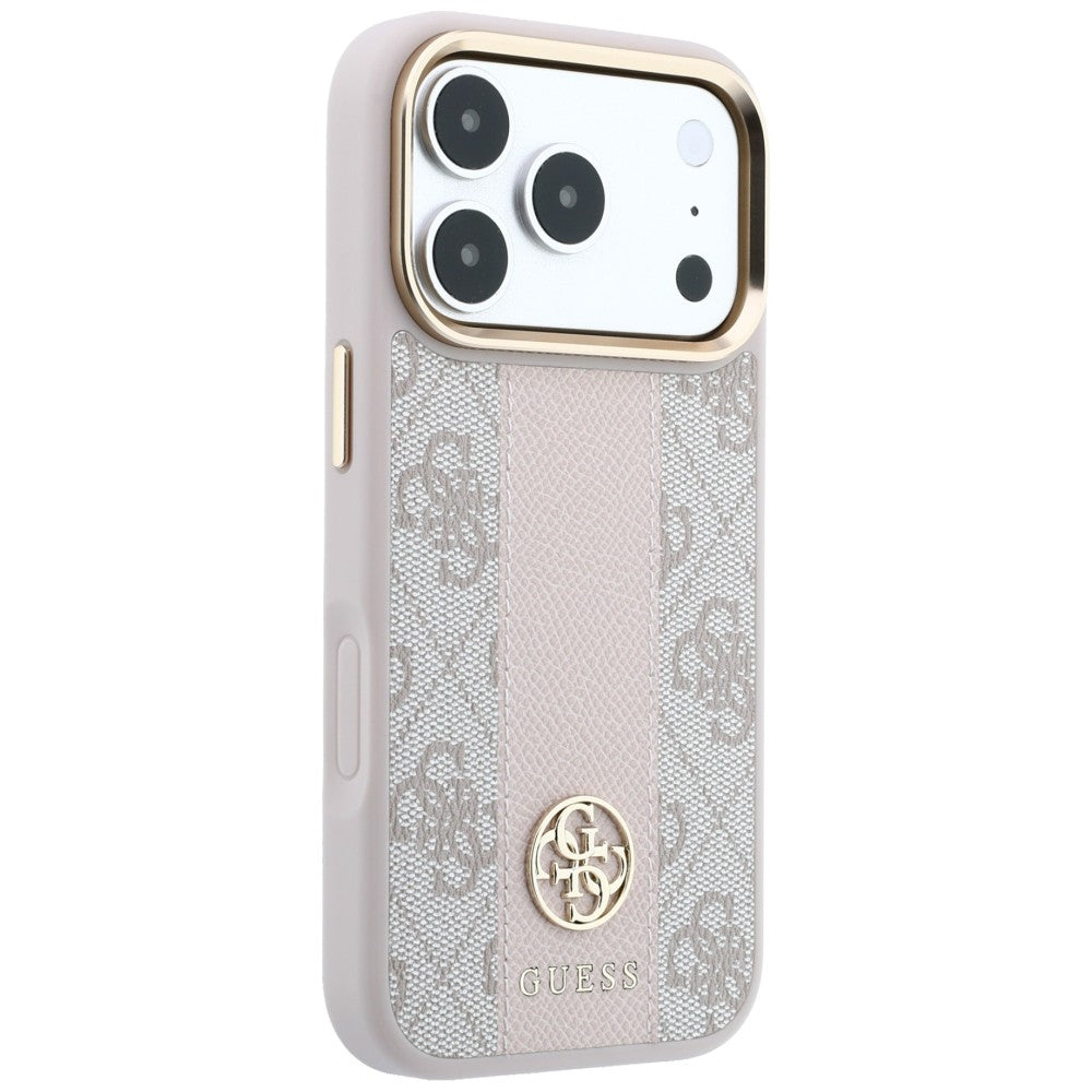Guess iPhone 17 Pro Max/iPhone 18 Pro Max Cover 4G Stripe Classic Logos Lyserød