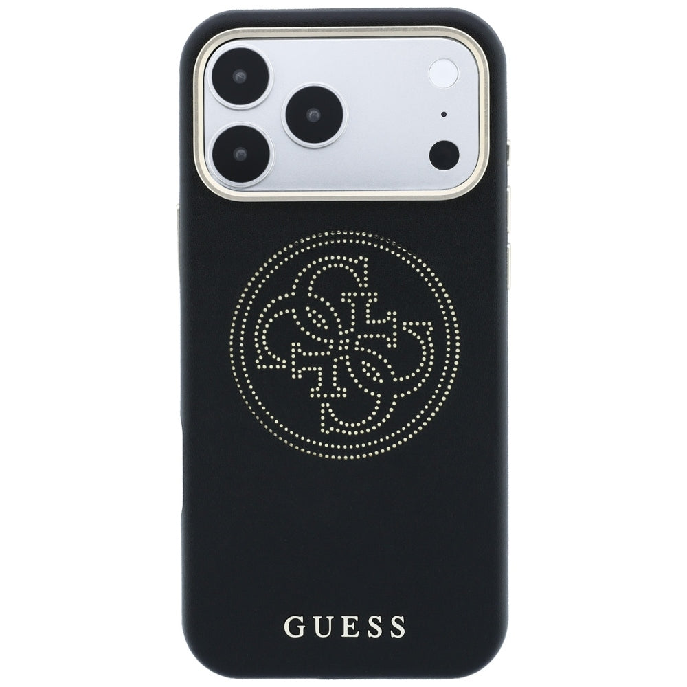Guess iPhone 17 Pro/iPhone 18 Pro Cover Perforated 4G Gold Logo Sort