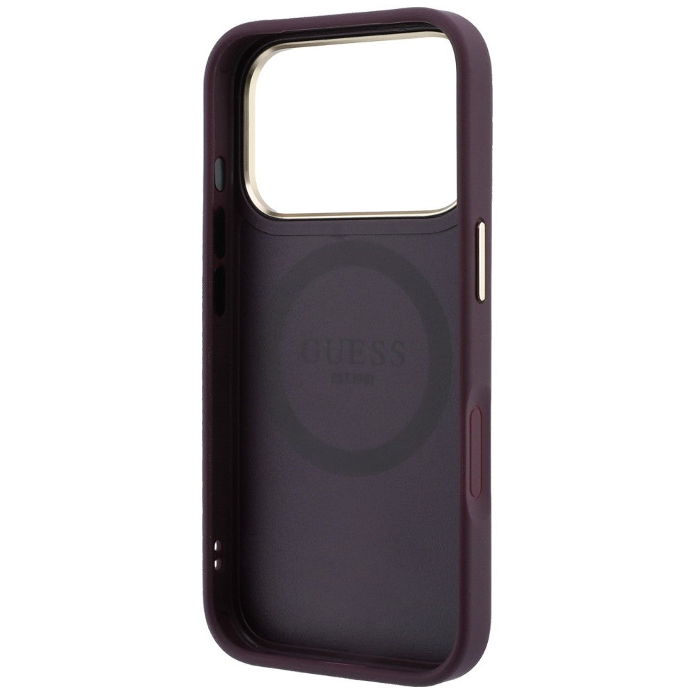 Guess iPhone 17 Pro/iPhone 18 Pro Cover Stripe Peony 4G Logo Burgundy