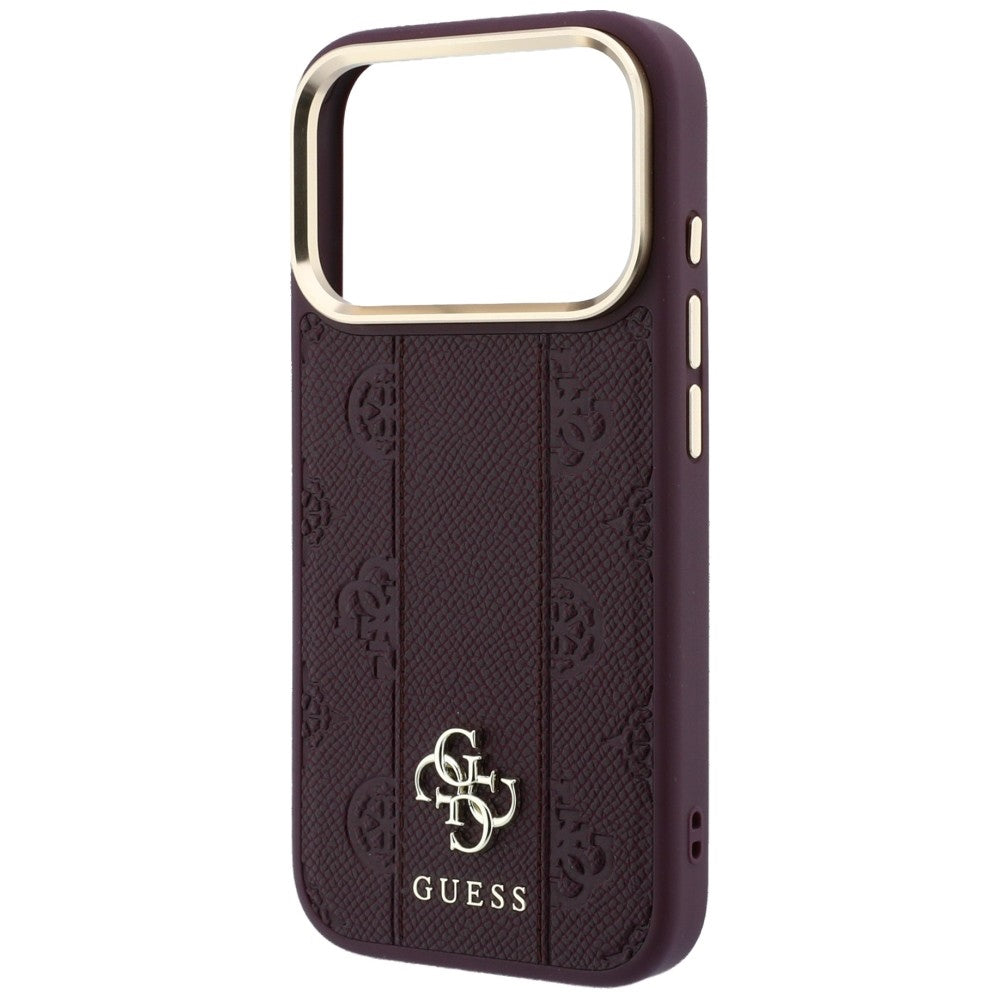 Guess Cover til iPhone 17 Pro Max/iPhone 18 Pro Max Stripe Peony 4G-logo Bourgogne