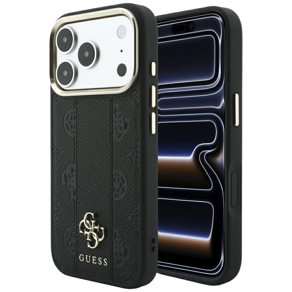 Guess iPhone 17 Pro/iPhone 18 Pro Cover Stripe Peony 4G Logo Sort