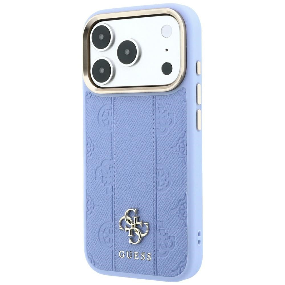 Guess iPhone 17 Pro Max/iPhone 18 Pro Max Cover Stripe Peony 4G Logo Blå