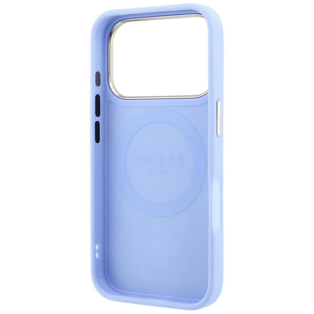 Guess iPhone 17 Pro Max/iPhone 18 Pro Max Cover Stripe Peony 4G Logo Blå
