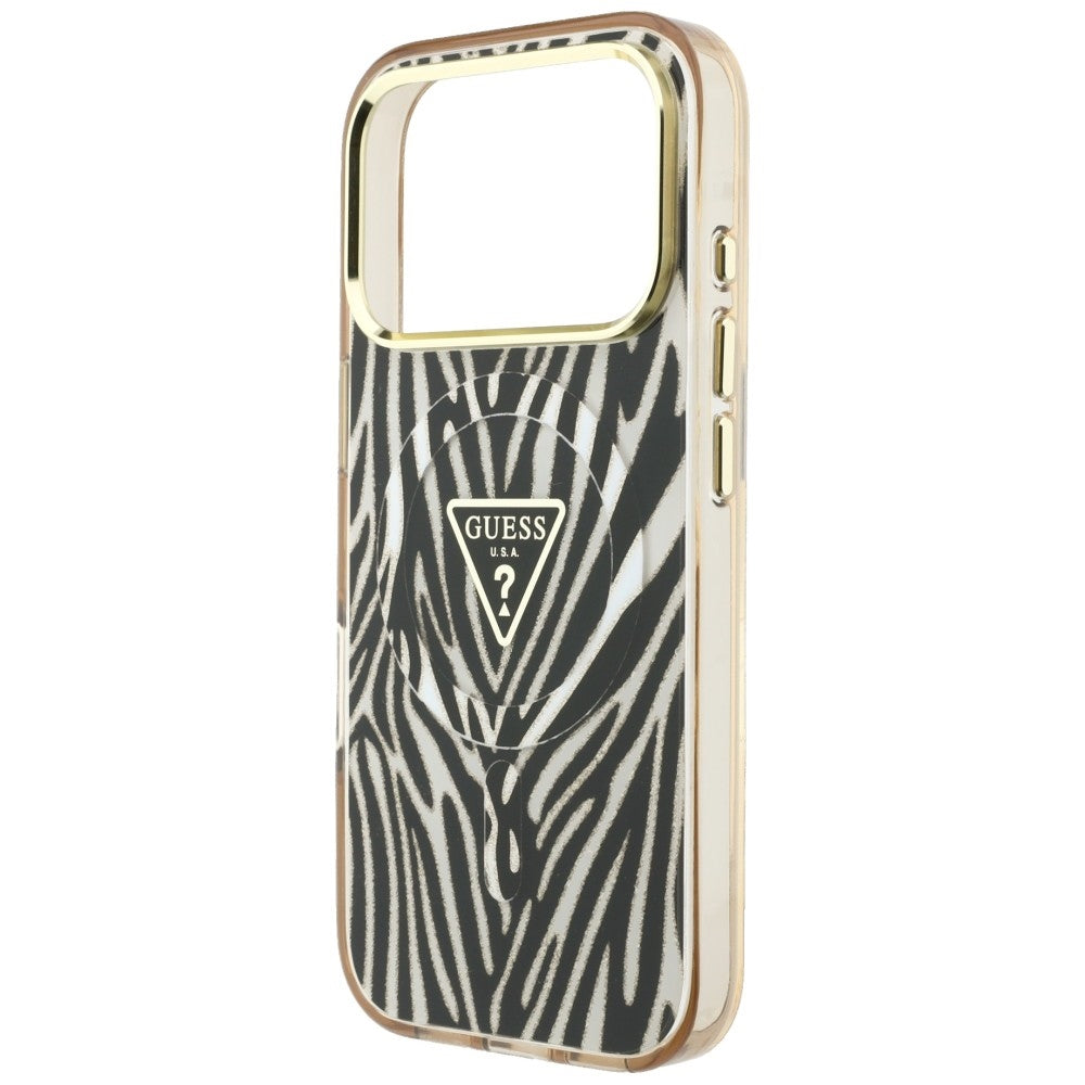 Guess iPhone 17 Pro/iPhone 18 Pro Cover Zebra Glitter Guld