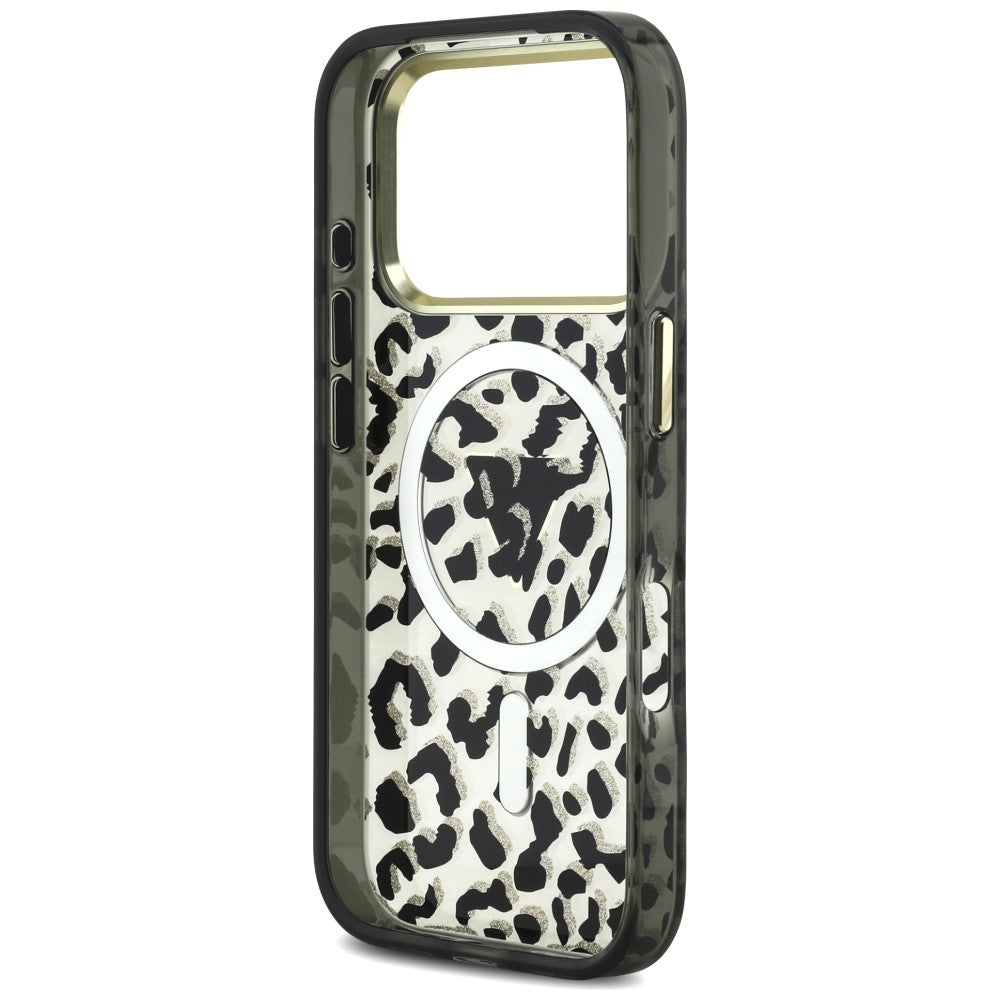 Guess iPhone 17 Pro/iPhone 18 Pro Cover Leopard Glitter Sort