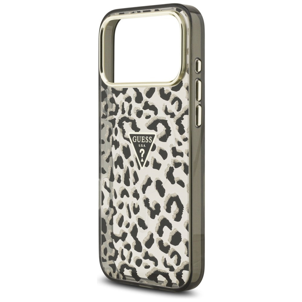 Guess iPhone 17 Pro Max/iPhone 18 Pro Max Cover Leopard Glitter Sort