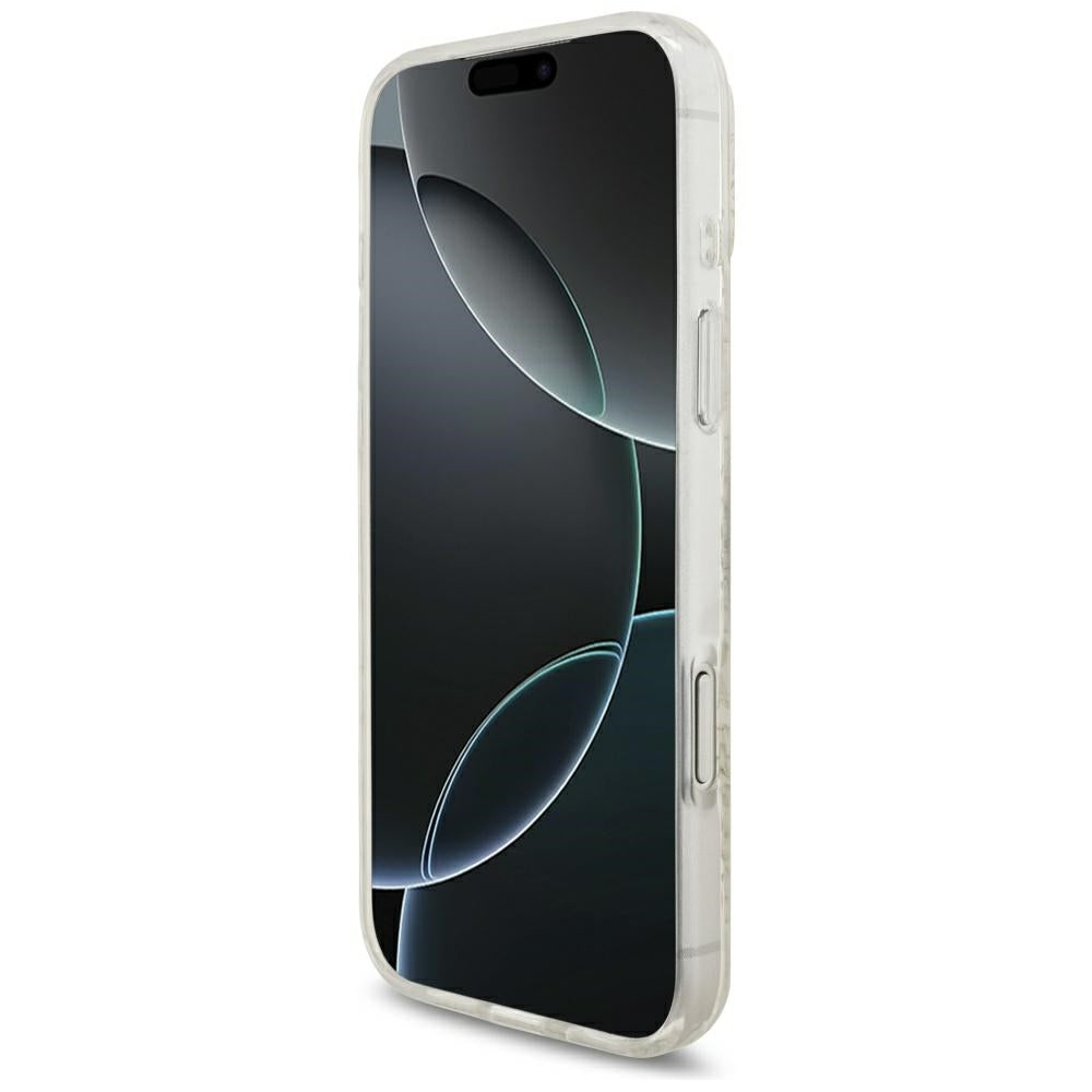 Guess iPhone 17 Pro Max/iPhone 18 Pro Max Cover Electroplated Flowers Pearl Strap Hvid