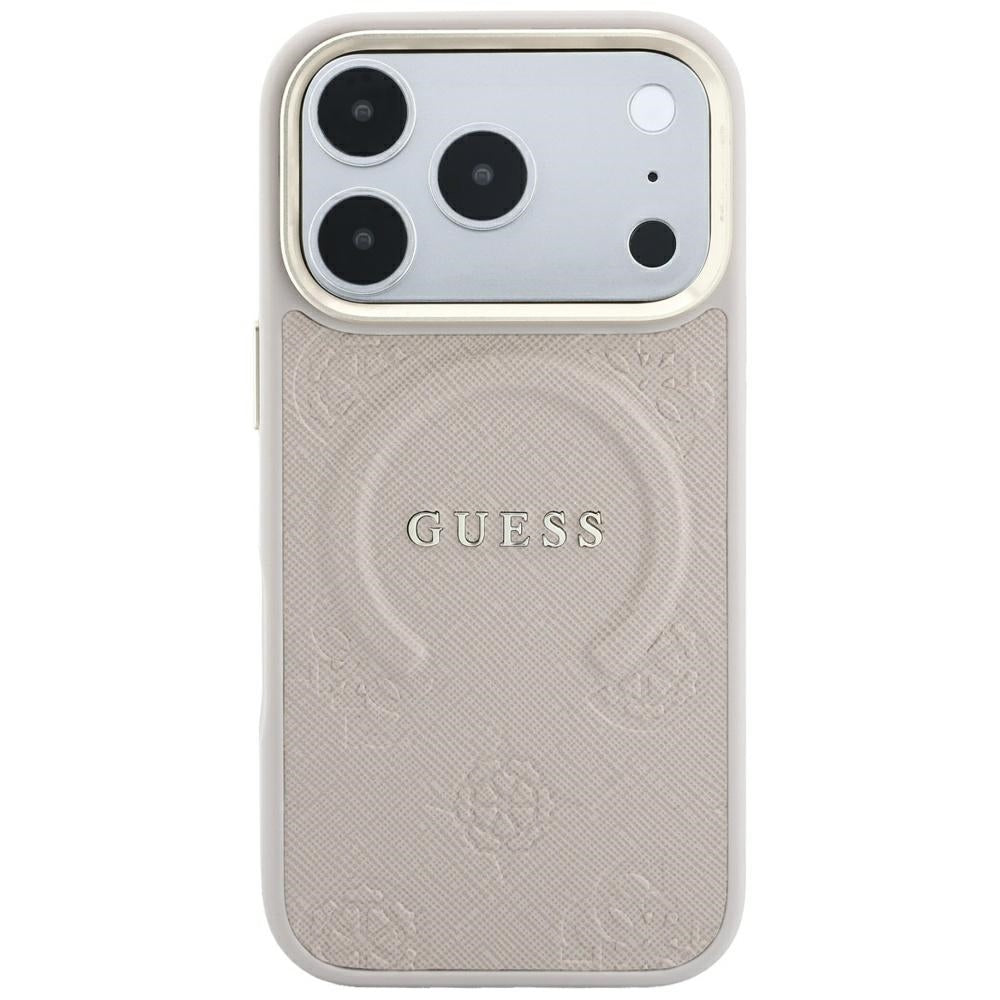 Guess iPhone 17 Pro Max/iPhone 18 Pro Max Cover Saffiano Peony Embossed MagSafe Lyserød