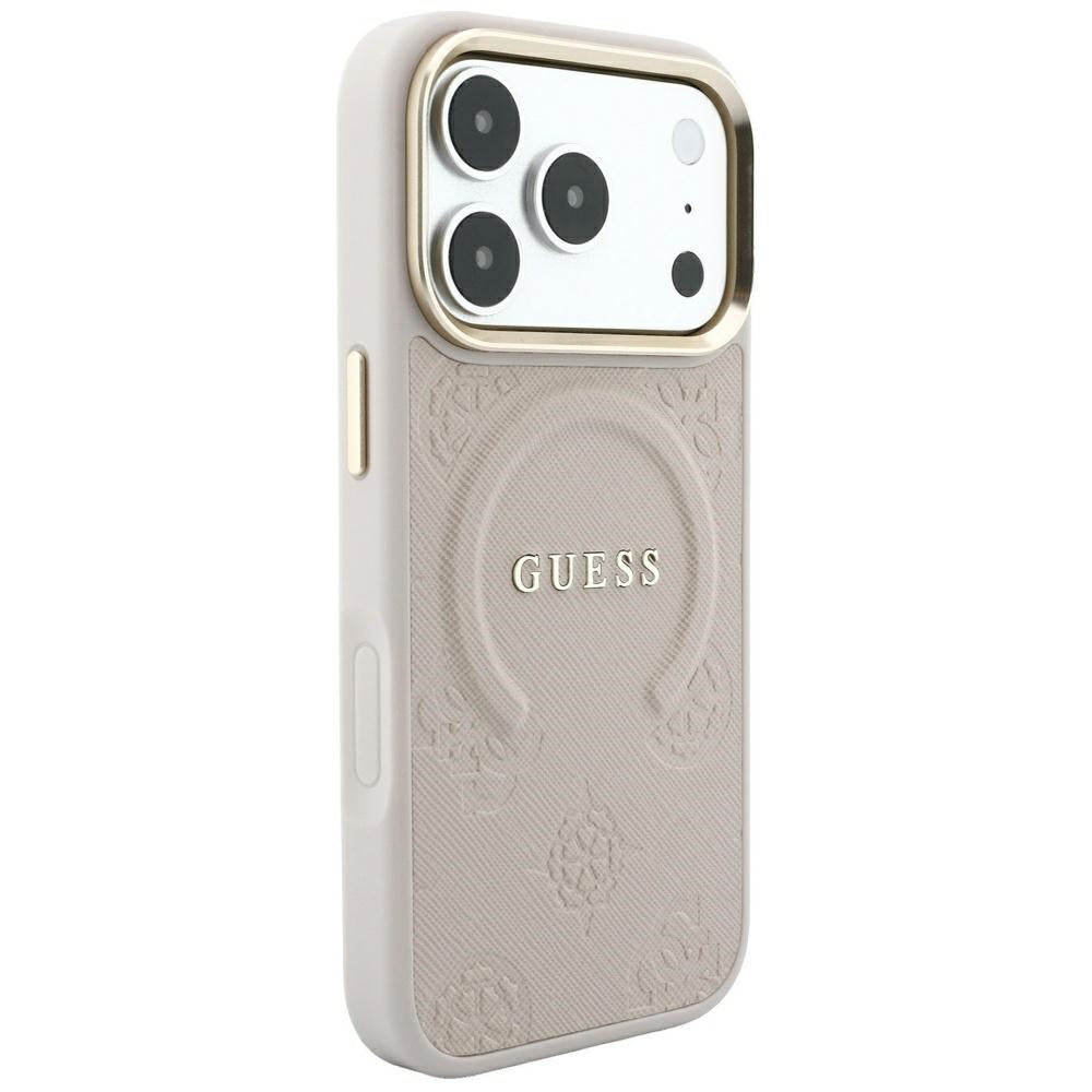 Guess iPhone 17 Pro Max/iPhone 18 Pro Max Cover Saffiano Peony Embossed MagSafe Lyserød