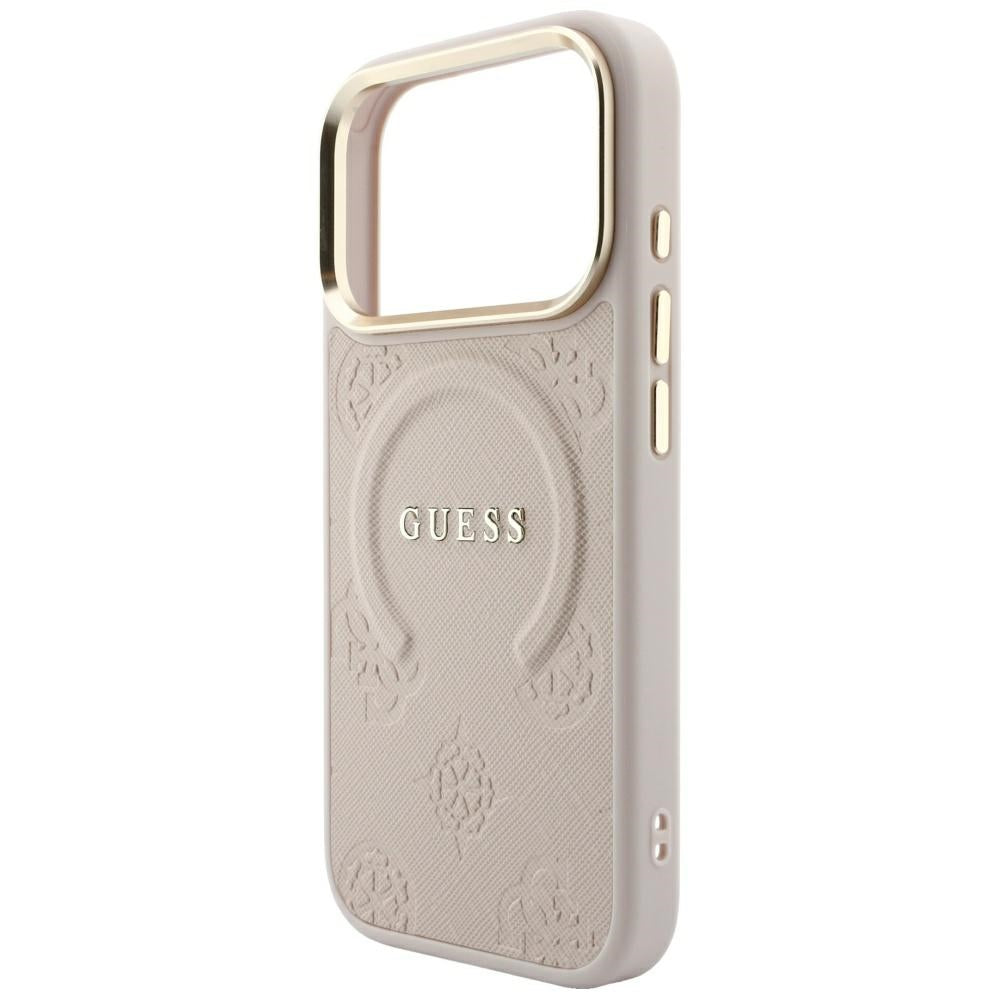 Guess iPhone 17 Pro Max/iPhone 18 Pro Max Cover Saffiano Peony Embossed MagSafe Lyserød