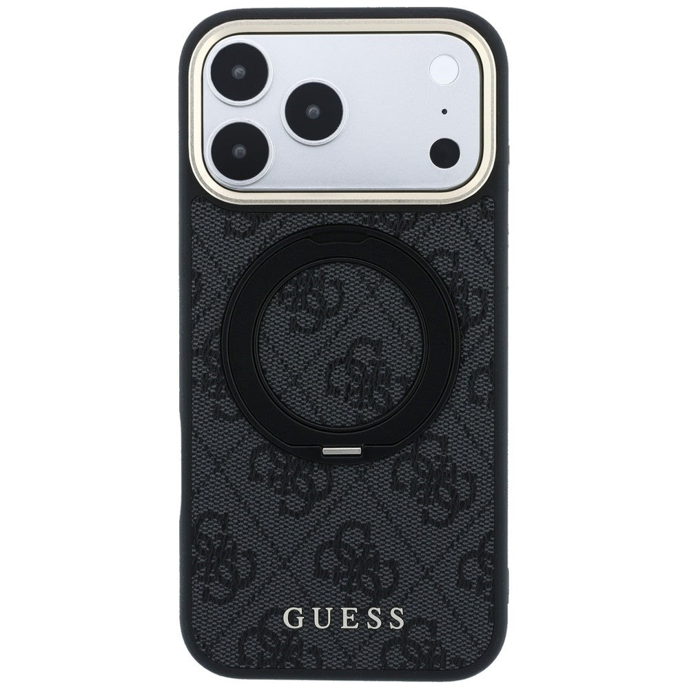 Guess iPhone 17 Pro/iPhone 18 Pro Cover Ring Stand 4G Classic Logo Sort