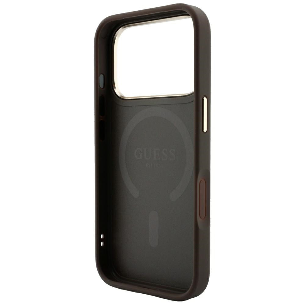 Guess iPhone 17 Pro/iPhone 18 Pro Cover 4G Embossed MagSafe Brun