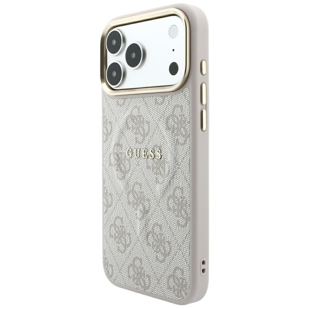 Guess iPhone 17 Pro/iPhone 18 Pro Cover 4G Embossed MagSafe Lyserød