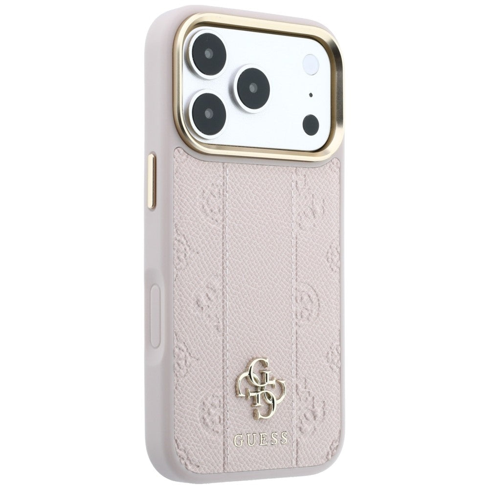 Guess iPhone 17 Pro Max/iPhone 18 Pro Max Cover Stripe Peony 4G Logo Lyserød