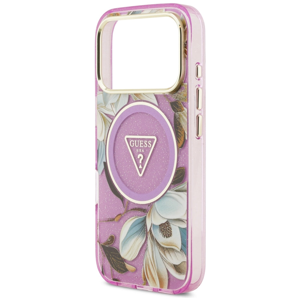 Guess iPhone 17 Pro/iPhone 18 Pro Cover Glitterblomster Lilla