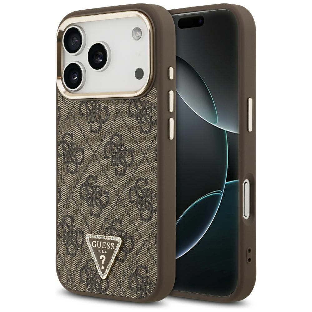 Guess iPhone 17 Pro/iPhone 18 Pro Cover 4G Triangle MagSafe Brun