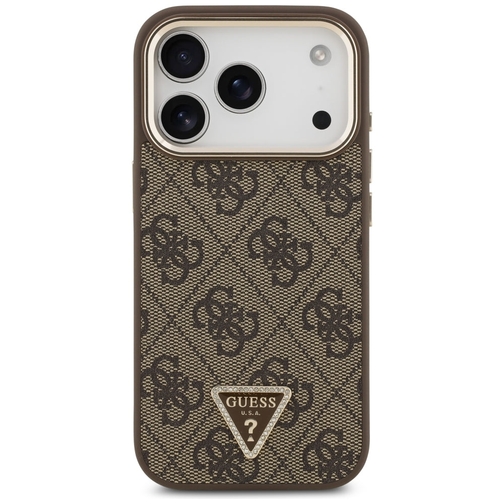 Guess iPhone 17 Pro/iPhone 18 Pro Cover 4G Triangle MagSafe Brun