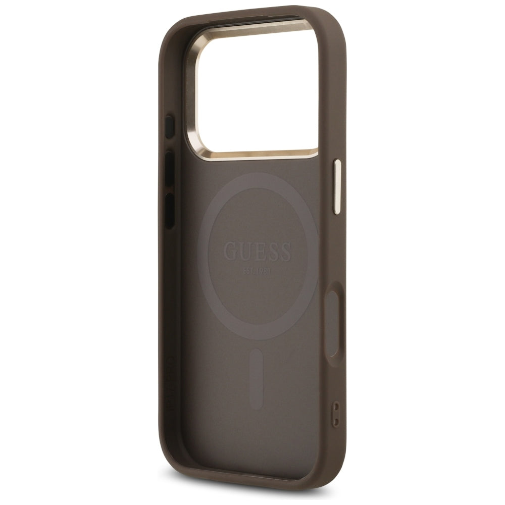 Guess iPhone 17 Pro/iPhone 18 Pro Cover 4G Triangle MagSafe Brun