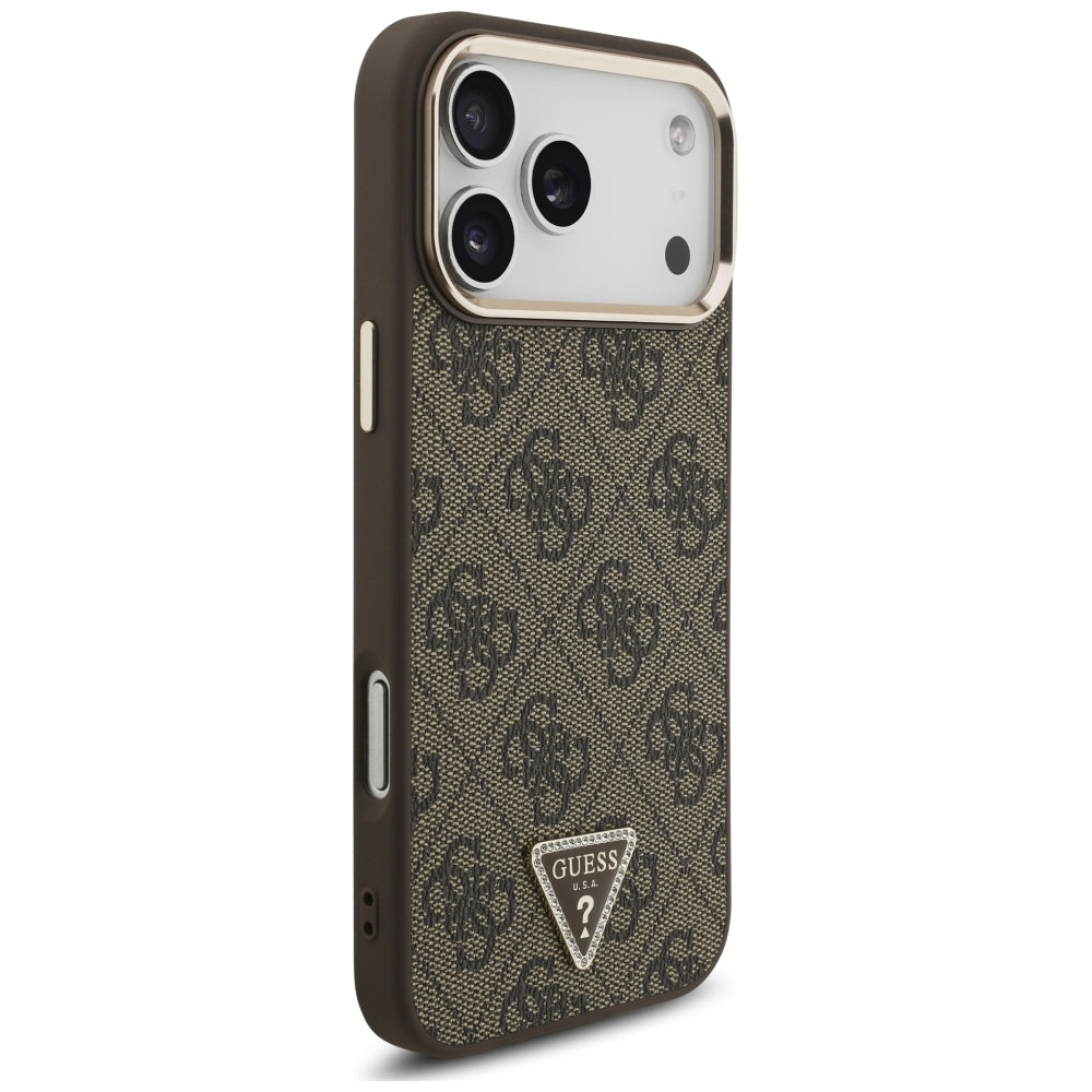 Guess iPhone 17 Pro Max/iPhone 18 Pro Max Cover 4G Triangle MagSafe Brun