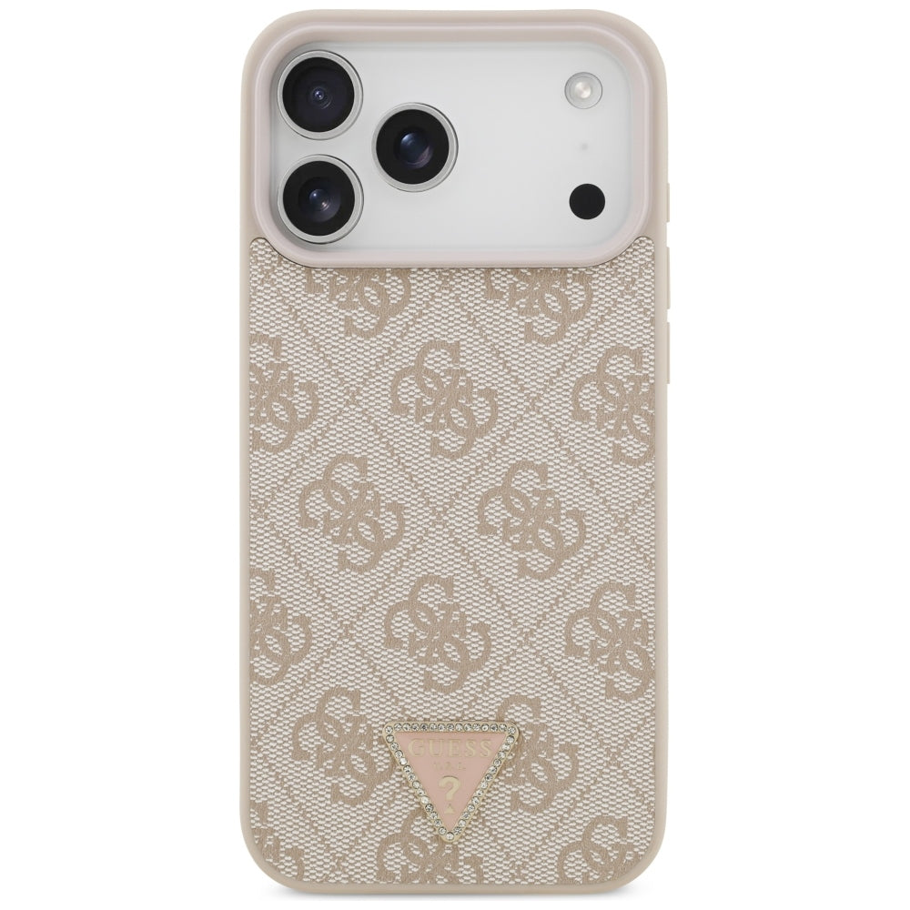 Guess iPhone 17 Pro Max/iPhone 18 Pro Max Cover 4G Triangle Strass Lyserød