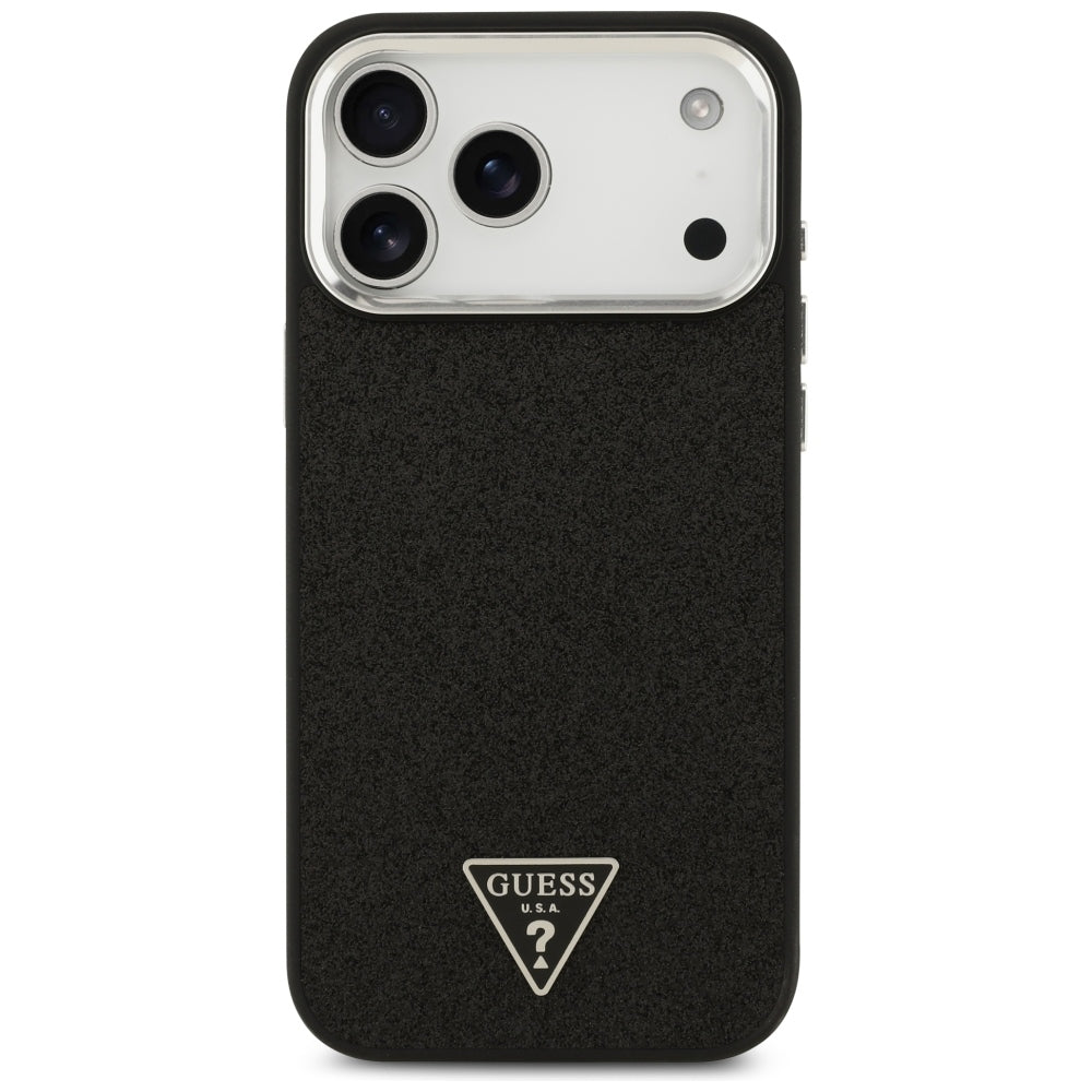 Guess iPhone 17 Pro Max/iPhone 18 Pro Max Cover Glitter Triangle Logo Sort