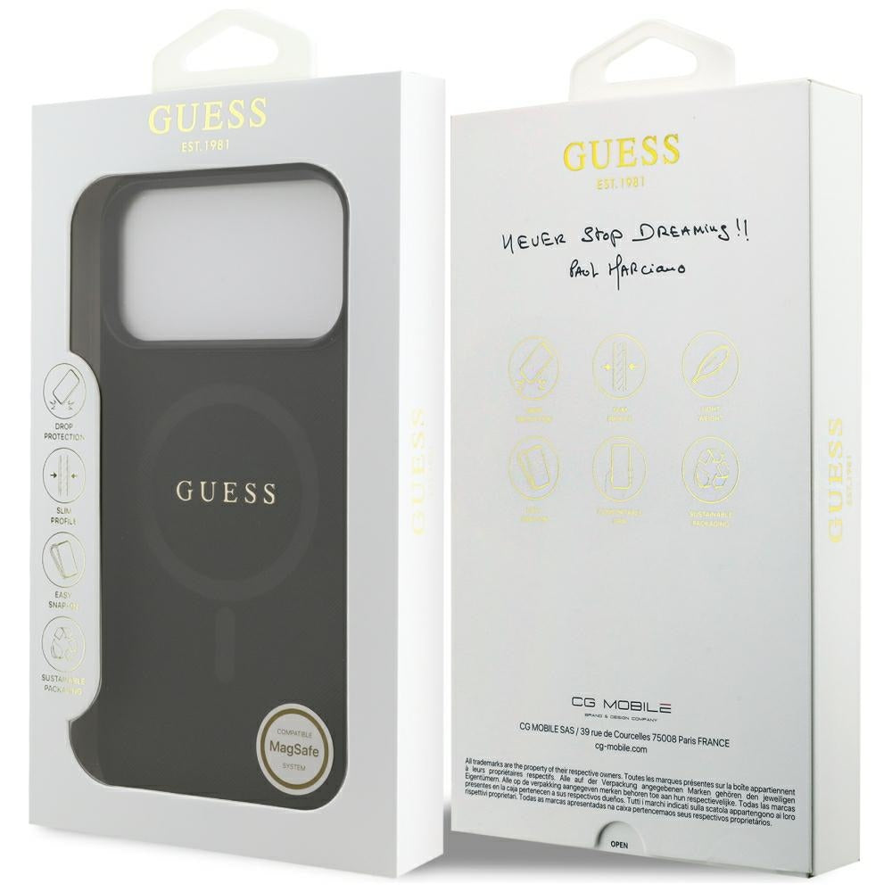 Guess iPhone 17 Pro Max/iPhone 18 Pro Max Cover Saffiano Classic Logo Sort