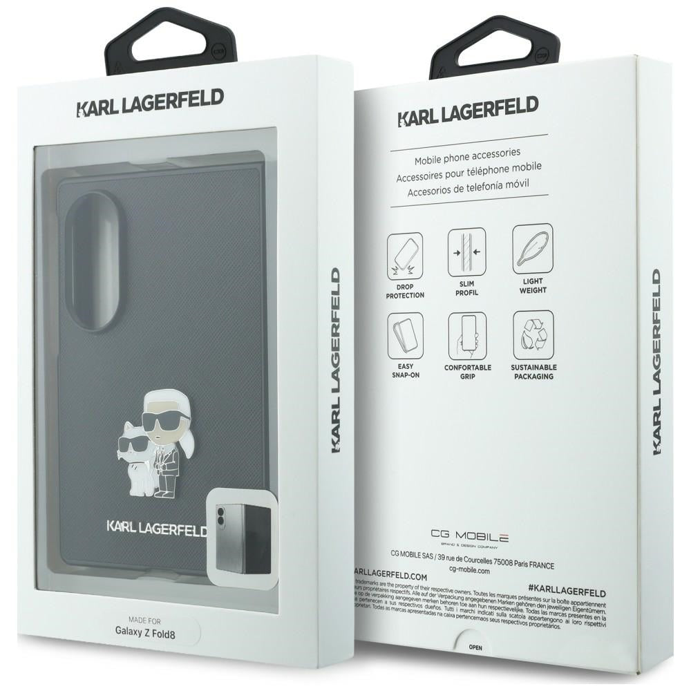 Karl Lagerfeld Samsung Galaxy Z Fold 8 Cover Saffiano Karl & Choupette Sort