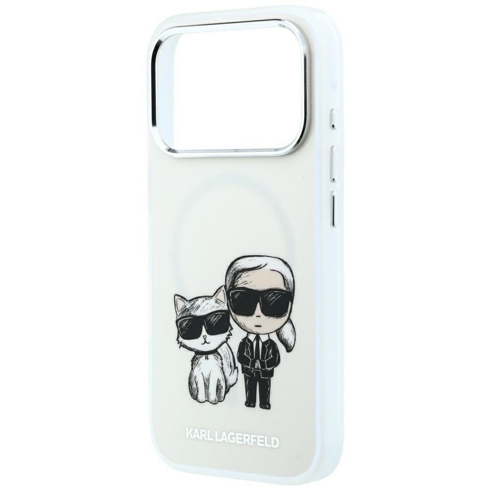 Karl Lagerfeld iPhone 17 Pro/iPhone 18 Pro Cover Smooth Karl & Choupette Sketch Beige