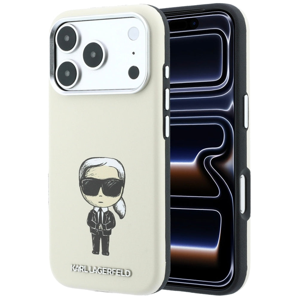 Karl Lagerfeld iPhone 17 Pro/iPhone 18 Pro Cover Smooth Ikonik Sketch Beige