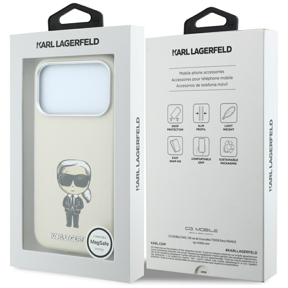 Karl Lagerfeld iPhone 17 Pro/iPhone 18 Pro Cover Smooth Ikonik Sketch Beige