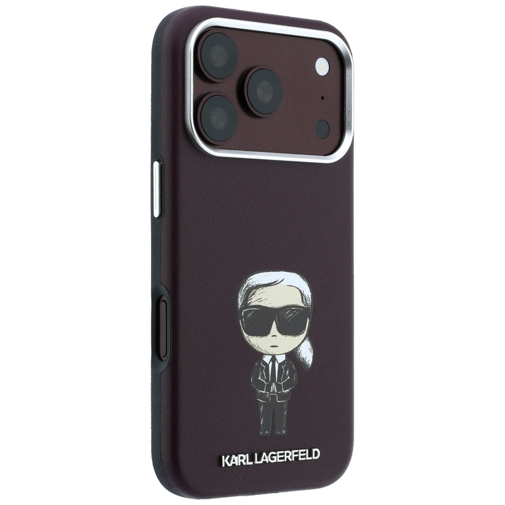 Karl Lagerfeld iPhone 17 Pro/iPhone 18 Pro Cover Smooth Ikonik Sketch Burgundy