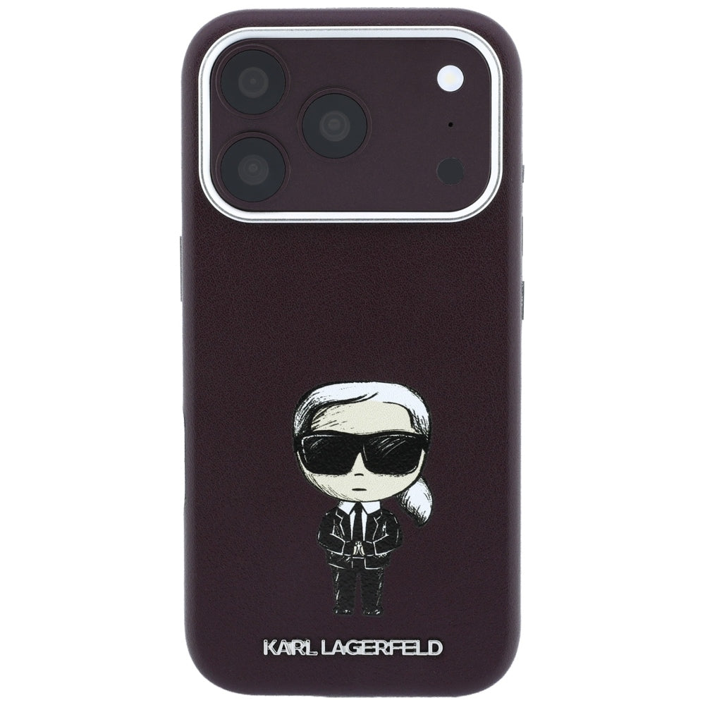 Karl Lagerfeld iPhone 17 Pro Max/iPhone 18 Pro Max Cover Smooth Ikonik Sketch Burgundy