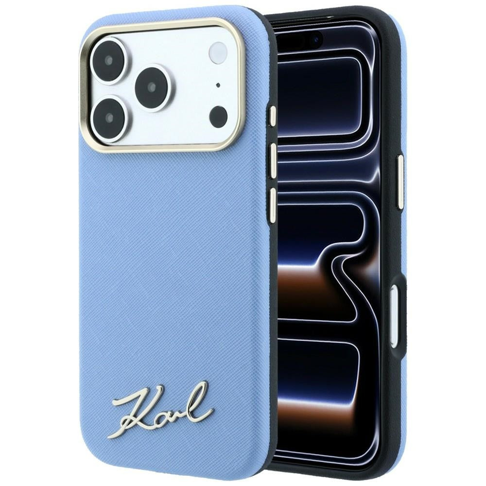 Karl Lagerfeld iPhone 17 Pro/iPhone 18 Pro Cover Script Logo Blå