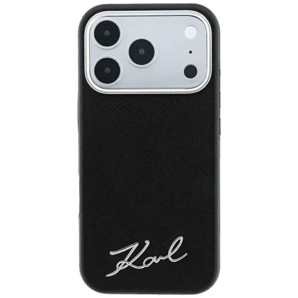 Karl Lagerfeld iPhone 17 Pro Max/iPhone 18 Pro Max Cover Saffiano Script Logo Sort