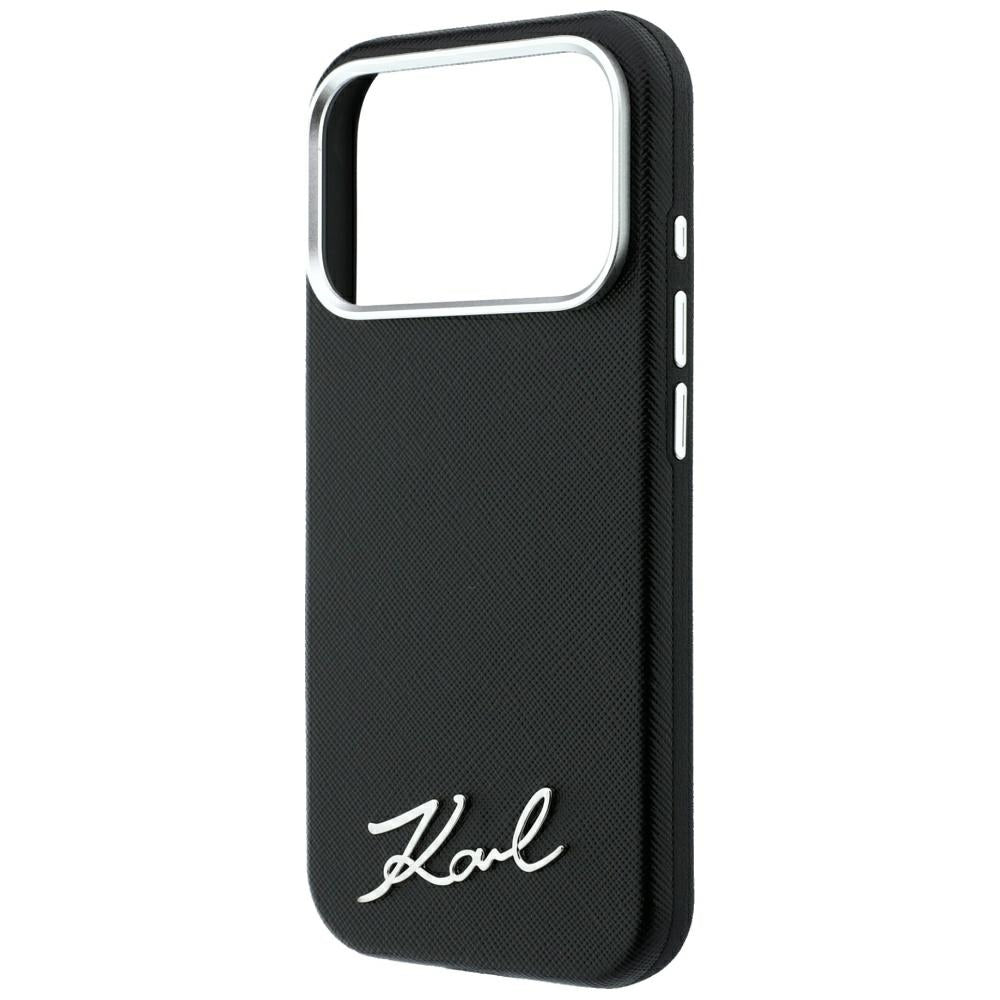 Karl Lagerfeld iPhone 17 Pro Max/iPhone 18 Pro Max Cover Saffiano Script Logo Sort