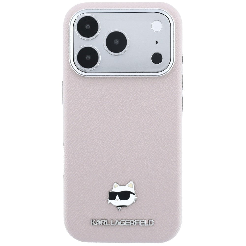 Karl Lagerfeld iPhone 17 Pro Max/iPhone 18 Pro Max Cover Grained Choupette Lyserød