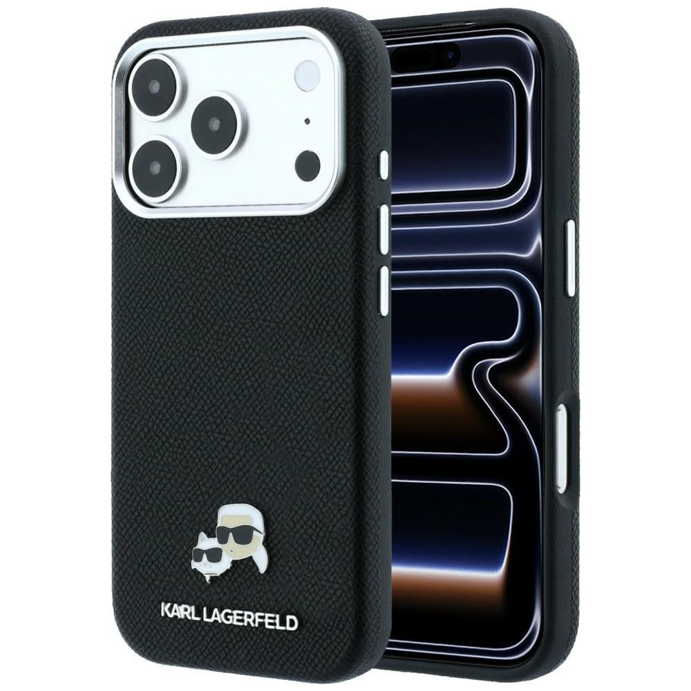 Karl Lagerfeld iPhone 17 Pro/iPhone 18 Pro Cover Grained Heads Sort