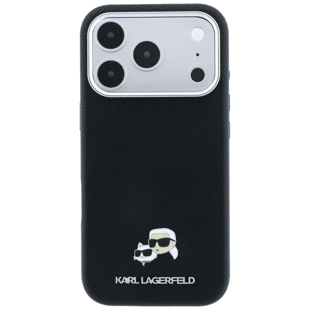 Karl Lagerfeld iPhone 17 Pro/iPhone 18 Pro Cover Grained Heads Sort