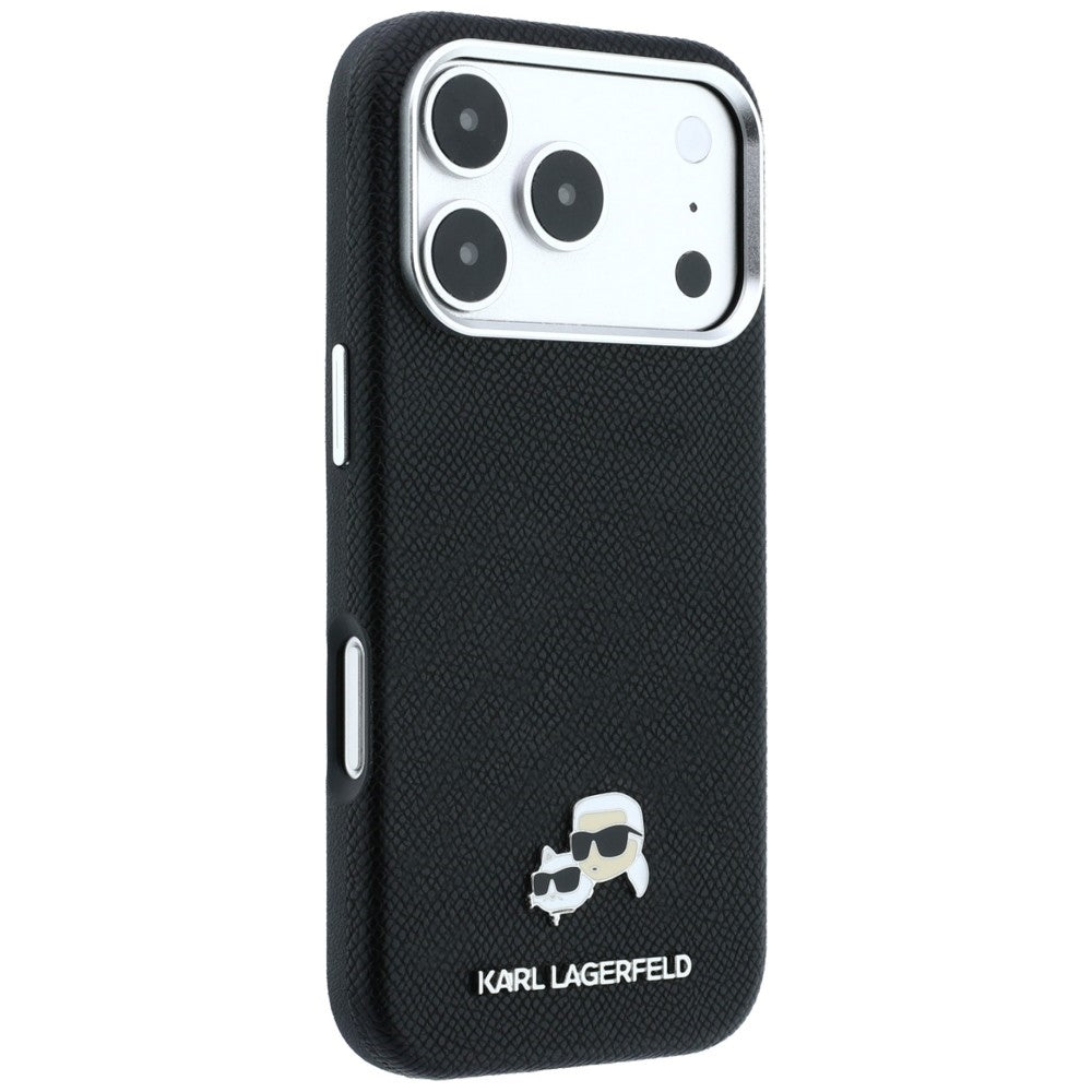 Karl Lagerfeld iPhone 17 Pro/iPhone 18 Pro Cover Grained Heads Sort