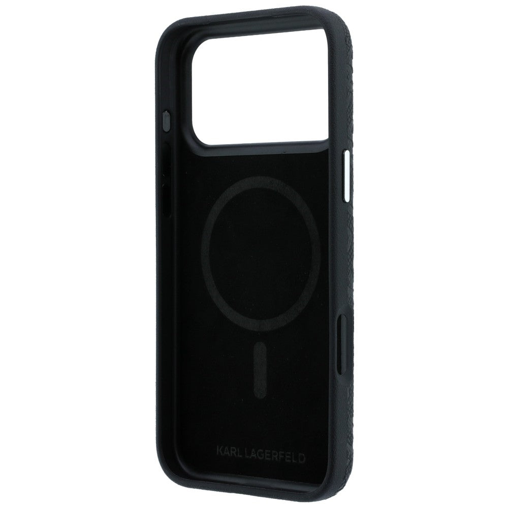 Karl Lagerfeld iPhone 17 Pro/iPhone 18 Pro Cover Grained Allover Logo Sort