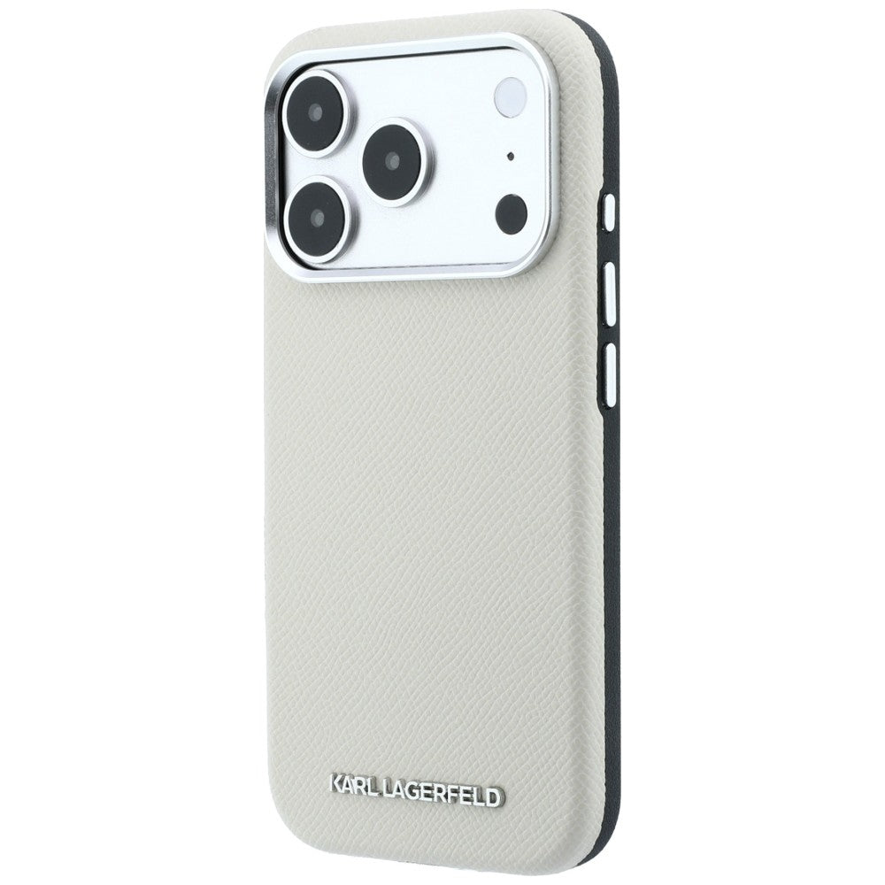 Karl Lagerfeld iPhone 17 Pro/iPhone 18 Pro Cover Grained Logo Beige