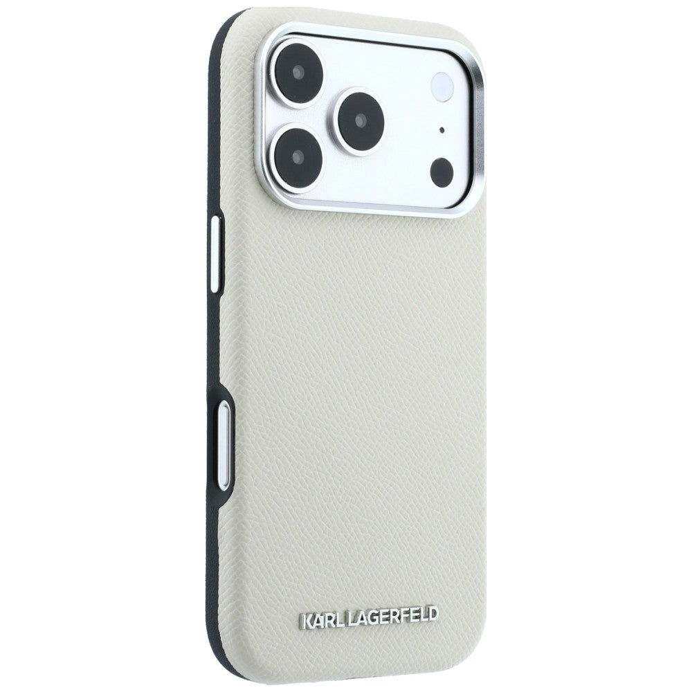 Karl Lagerfeld iPhone 17 Pro/iPhone 18 Pro Cover Grained Logo Beige